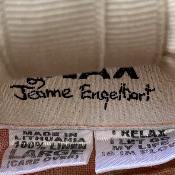 VINTAGE Flax Journey's Jacket 100% Linen in Bazooka sz L - Picture 4 of 9